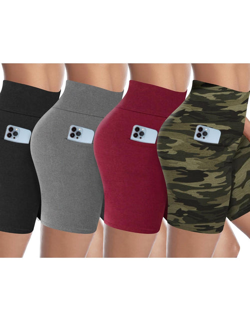 Load image into Gallery viewer, Womens High Waisted Yoga Workout Shorts