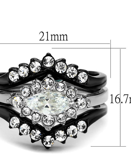 Load image into Gallery viewer, TK2188 - Two-Tone IP Black Stainless Steel Ring with AAA Grade CZ  in