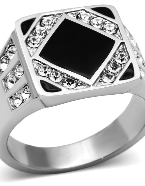Load image into Gallery viewer, Men Stainless Steel Synthetic Crystal Rings TK710
