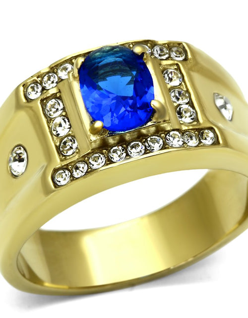 Load image into Gallery viewer, Men Stainless Steel Synthetic Glass Rings TK715