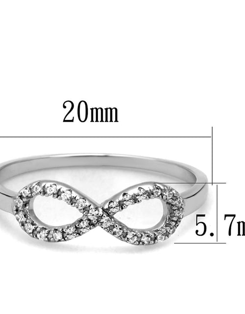 Load image into Gallery viewer, TS487 - Rhodium 925 Sterling Silver Ring with AAA Grade CZ  in Clear