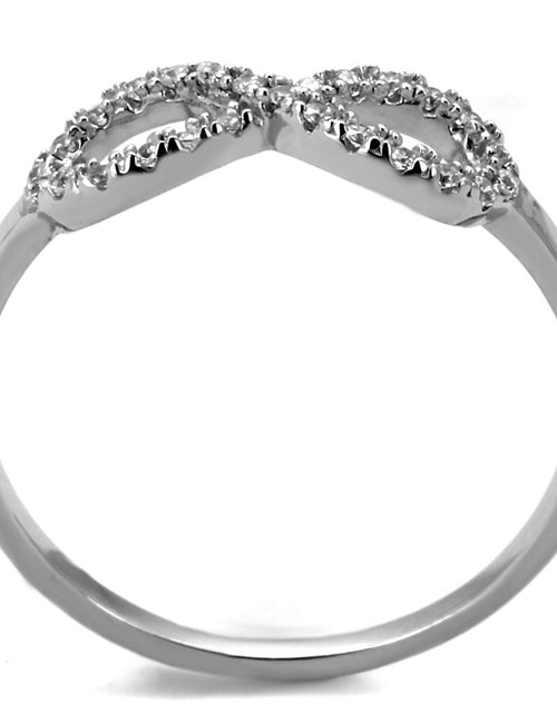 Load image into Gallery viewer, TS487 - Rhodium 925 Sterling Silver Ring with AAA Grade CZ  in Clear