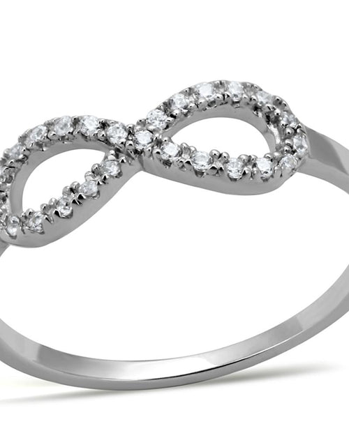 Load image into Gallery viewer, TS487 - Rhodium 925 Sterling Silver Ring with AAA Grade CZ  in Clear