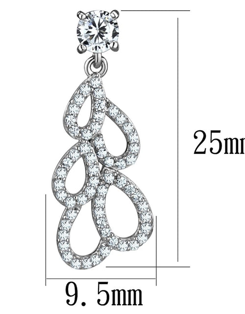 Load image into Gallery viewer, TS496 - Rhodium 925 Sterling Silver Earrings with AAA Grade CZ  in