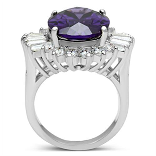 Load image into Gallery viewer, SS001 - Silver 925 Sterling Silver Ring with AAA Grade CZ  in Amethyst