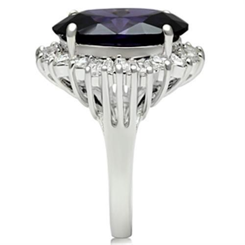 Load image into Gallery viewer, SS001 - Silver 925 Sterling Silver Ring with AAA Grade CZ  in Amethyst