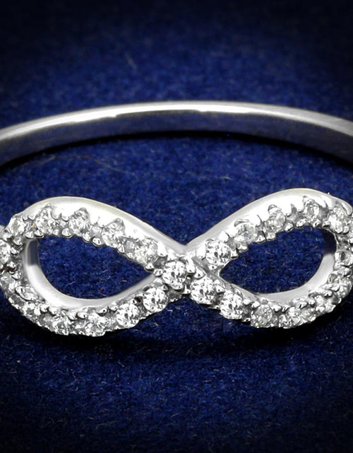 Load image into Gallery viewer, TS487 - Rhodium 925 Sterling Silver Ring with AAA Grade CZ  in Clear