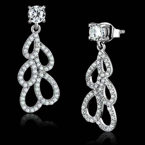 Load image into Gallery viewer, TS496 - Rhodium 925 Sterling Silver Earrings with AAA Grade CZ  in