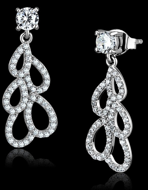 Load image into Gallery viewer, TS496 - Rhodium 925 Sterling Silver Earrings with AAA Grade CZ  in