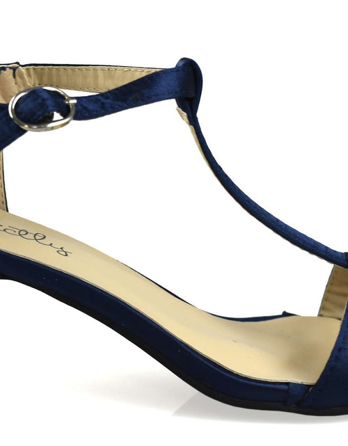 Load image into Gallery viewer, Open Toe Satin Sandal Navy
