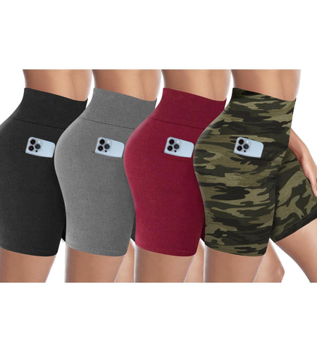 Womens High Waisted Yoga Workout Shorts