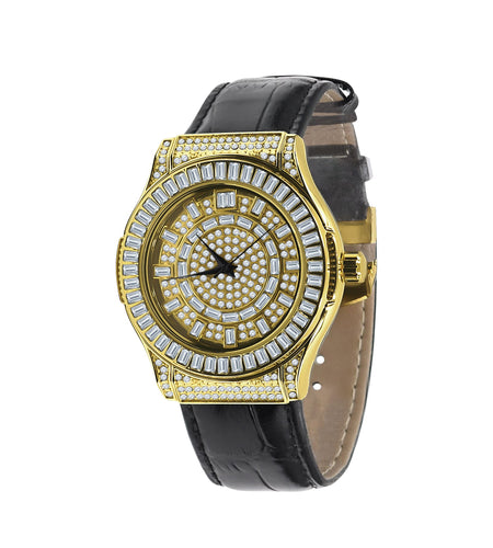 Conspicious Bling Leather Watch | 5110362