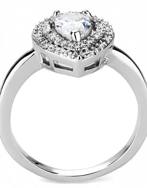 Load image into Gallery viewer, 3W1453 - Rhodium Brass Ring with AAA Grade CZ  in Clear
