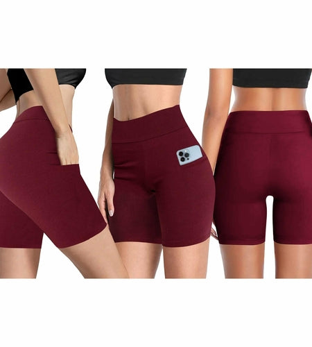 Womens High Waisted Yoga Workout Shorts