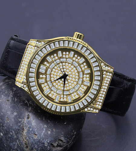 Conspicious Bling Leather Watch | 5110362