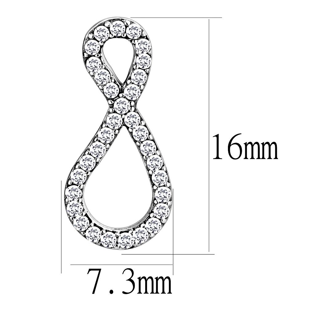 DA186 - High polished (no plating) Stainless Steel Earrings with AAA