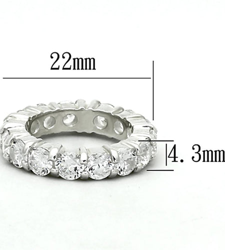 LOAS932 - Silver 925 Sterling Silver Ring with AAA Grade CZ  in Clear
