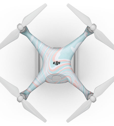 Marbleized Mint and Coral - Full-Body Skin Kit for the DJI Phantom 4