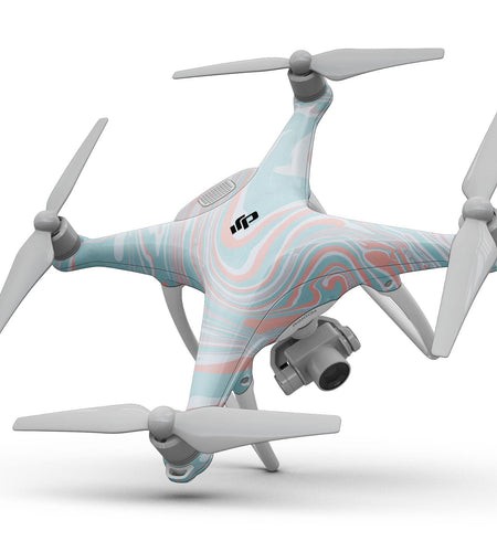 Marbleized Mint and Coral - Full-Body Skin Kit for the DJI Phantom 4