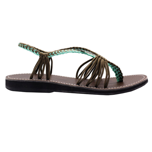 Load image into Gallery viewer, Markerandhands Handwoven Rope Flat Sandals For Women Airy Turquoise
