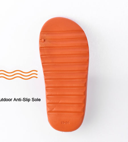 Platform Pillow Slides for Women - Orange Chunky Shower Slippers