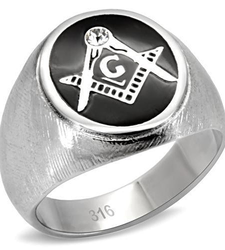 Men Stainless Steel Synthetic Crystal Rings