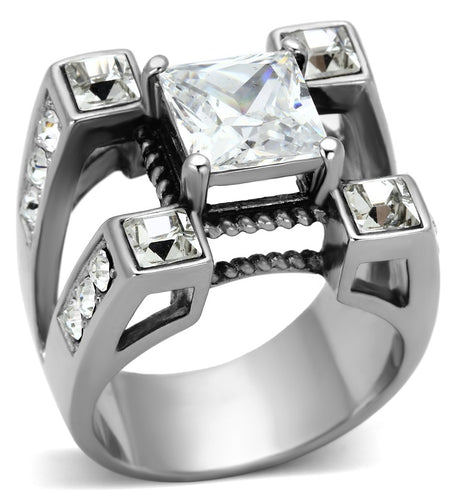 Men Stainless Steel Cubic Zirconia Rings TK1072
