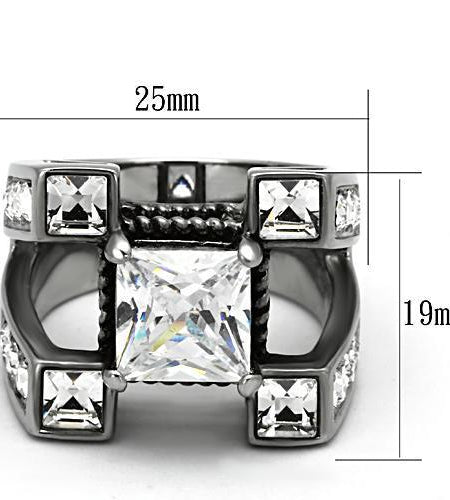 Men Stainless Steel Cubic Zirconia Rings TK1072