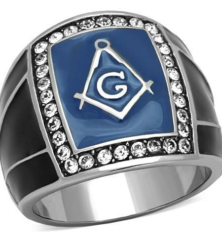 Men Stainless Steel Synthetic Crystal Rings TK1612