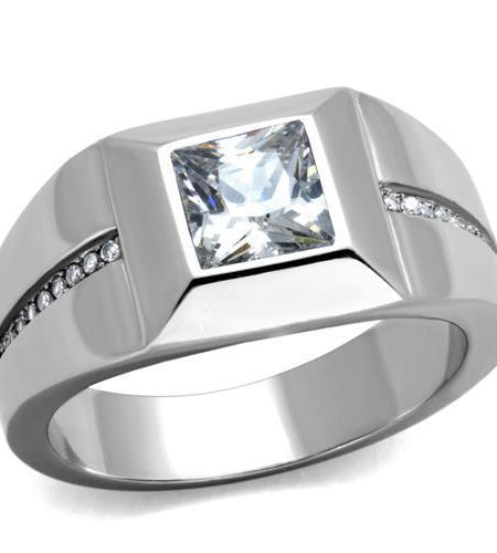 Men Stainless Steel Cubic Zirconia Rings TK1916
