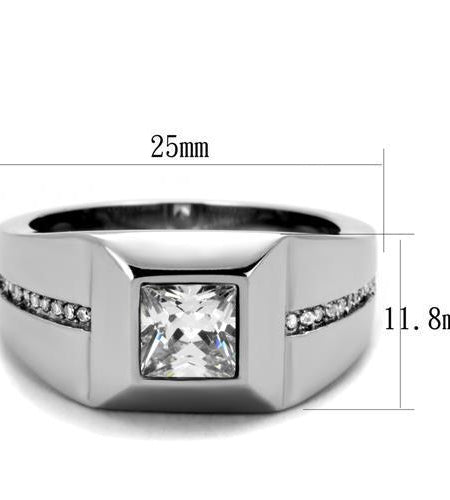 Men Stainless Steel Cubic Zirconia Rings TK1916