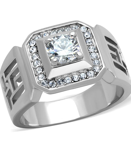 Men Stainless Steel Cubic Zirconia Rings TK2046