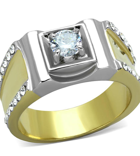 Men Stainless Steel Cubic Zirconia Rings TK2049