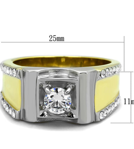 Men Stainless Steel Cubic Zirconia Rings TK2049
