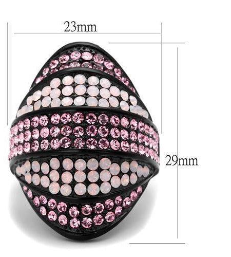 TK2201 - IP Black(Ion Plating) Stainless Steel Ring with Top Grade