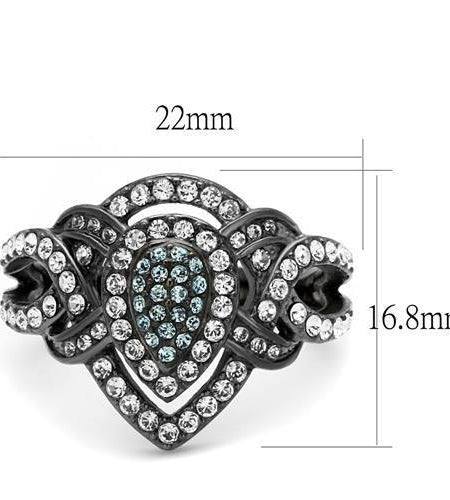 TK2679 - IP Light Black  (IP Gun) Stainless Steel Ring with Top Grade