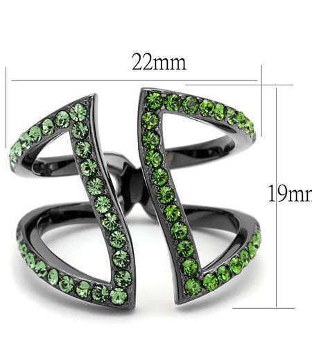 TK2694 - IP Light Black  (IP Gun) Stainless Steel Ring with Top Grade