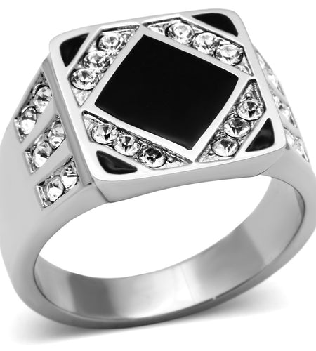Men Stainless Steel Synthetic Crystal Rings TK710