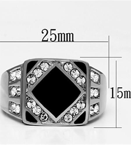 Men Stainless Steel Synthetic Crystal Rings TK710