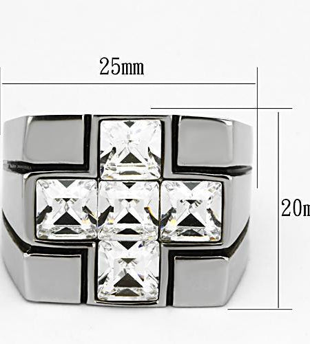 Men Stainless Steel Synthetic Crystal Rings TK919