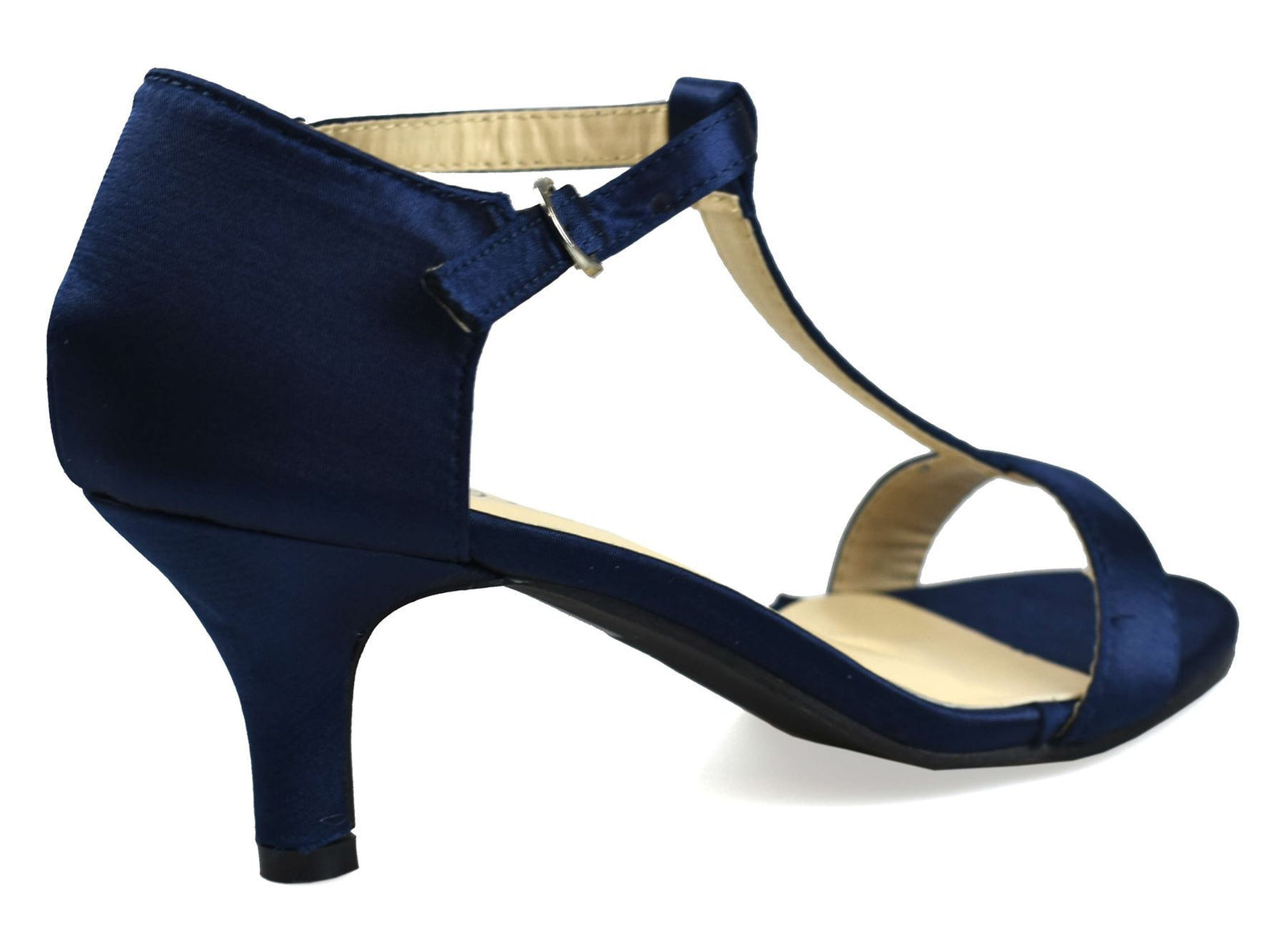 Open Toe Satin Sandal Navy