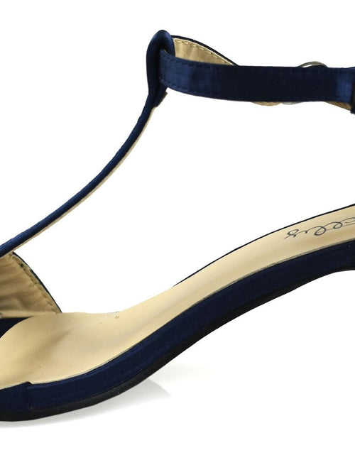 Load image into Gallery viewer, Open Toe Satin Sandal Navy
