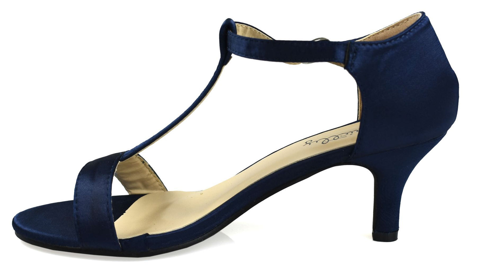 Open Toe Satin Sandal Navy