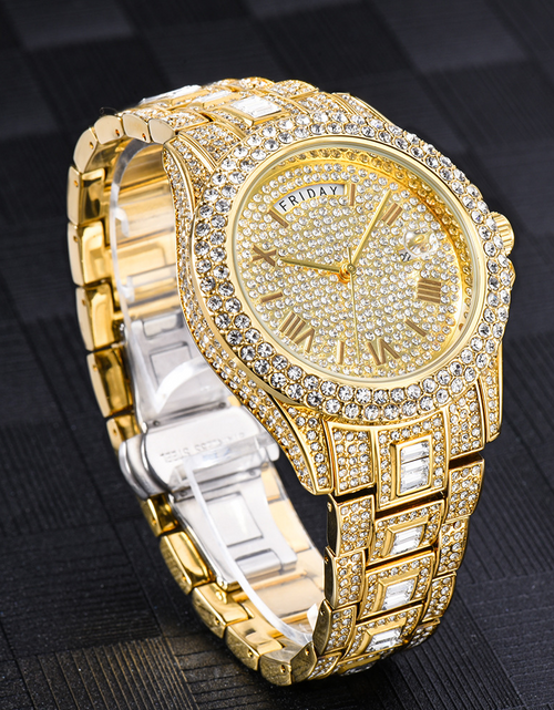 Load image into Gallery viewer, Dual Calendar Quartz Watches Luxury Full Diamond Watches For Men
