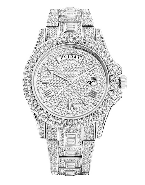 Load image into Gallery viewer, Dual Calendar Quartz Watches Luxury Full Diamond Watches For Men
