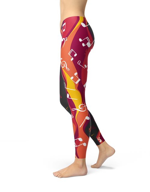 Load image into Gallery viewer, Guitar and Music Note Leggings
