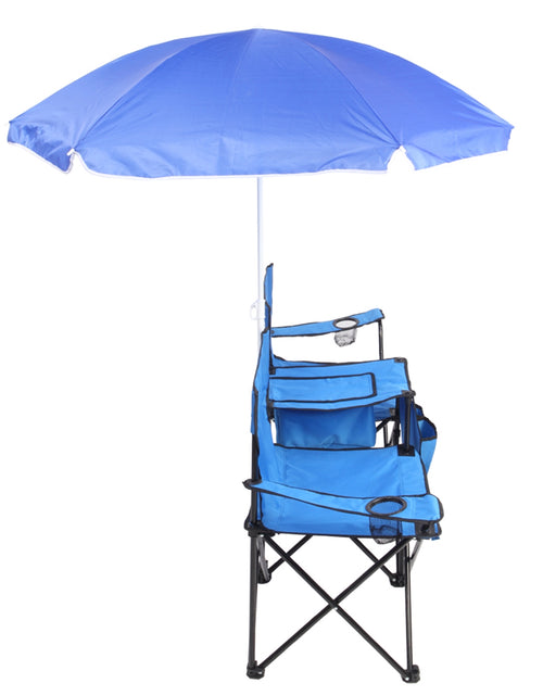 Load image into Gallery viewer, Portable Outdoor 2-Seat Folding Chair with Removable Sun Umbrella
