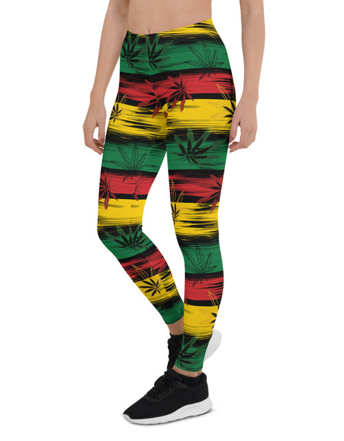 Load image into Gallery viewer, Womens Reggae and Cannabis Leggings
