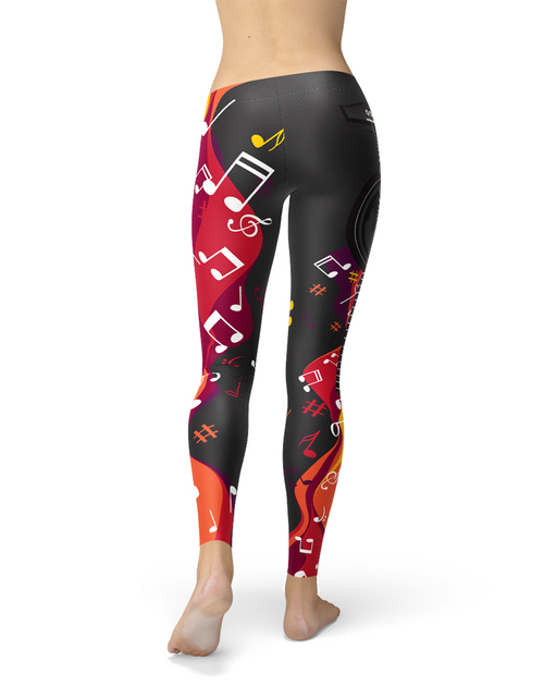 Load image into Gallery viewer, Guitar and Music Note Leggings
