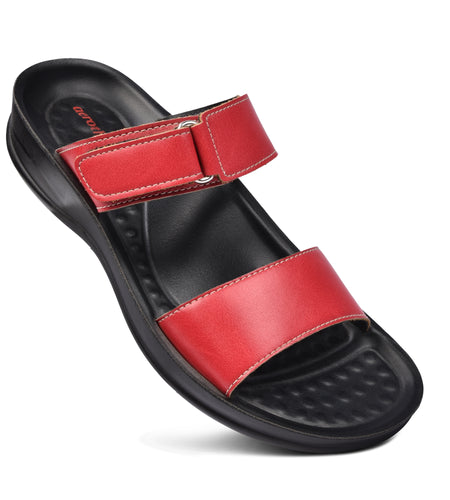 Aerothotic Rustic Women's Velcro Strap Slide Sandals